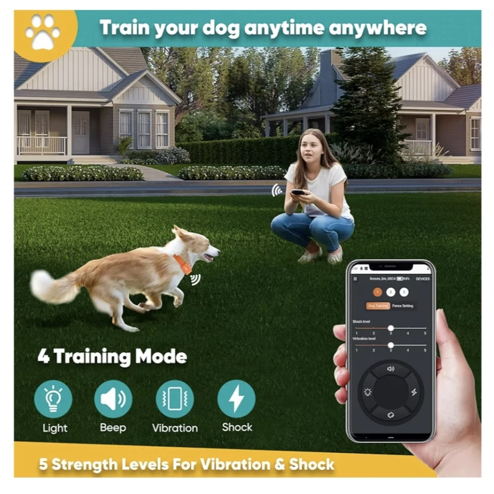 Aweec 2-in-1 Smart GPS Wireless Fence And Dog Training Collar Medium